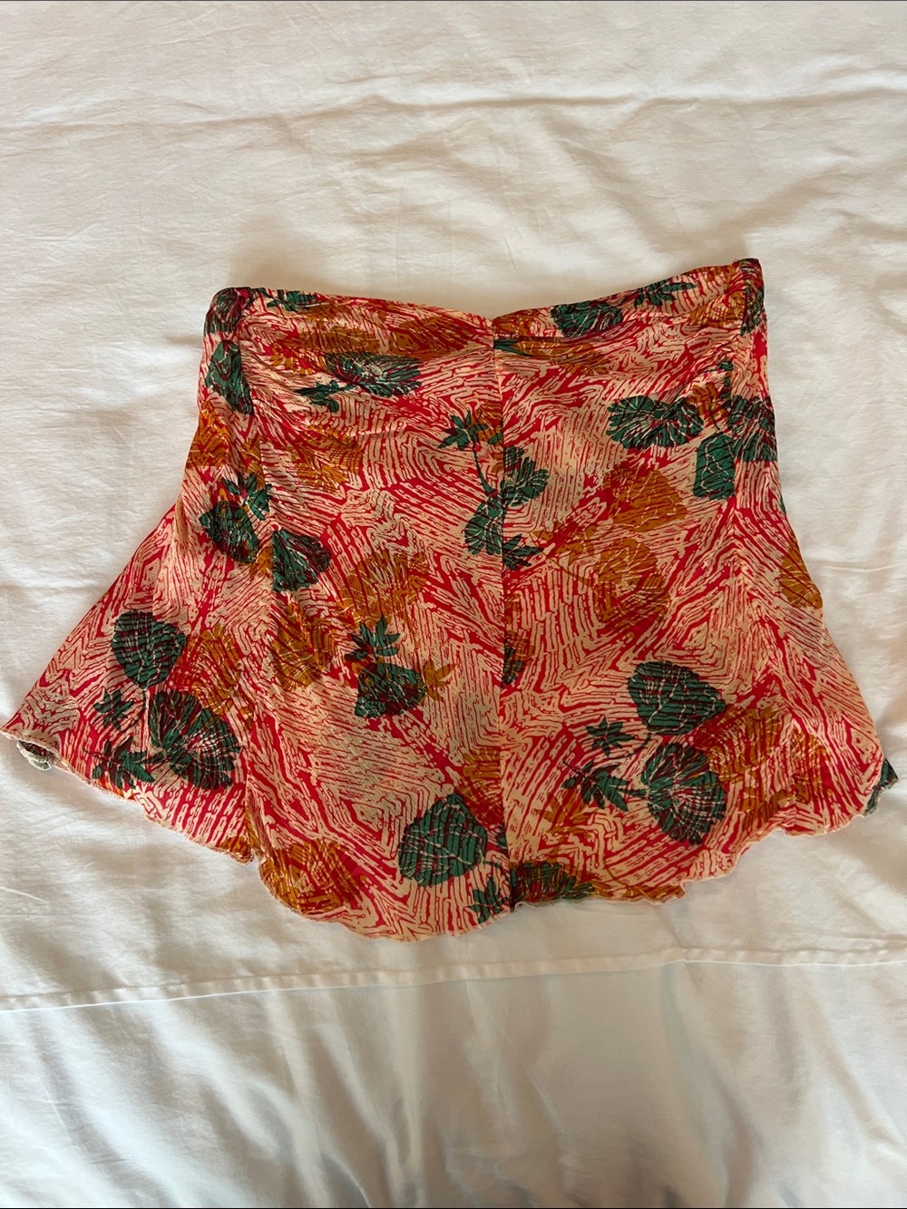 Free People Dark Pink Floral Strapless Top